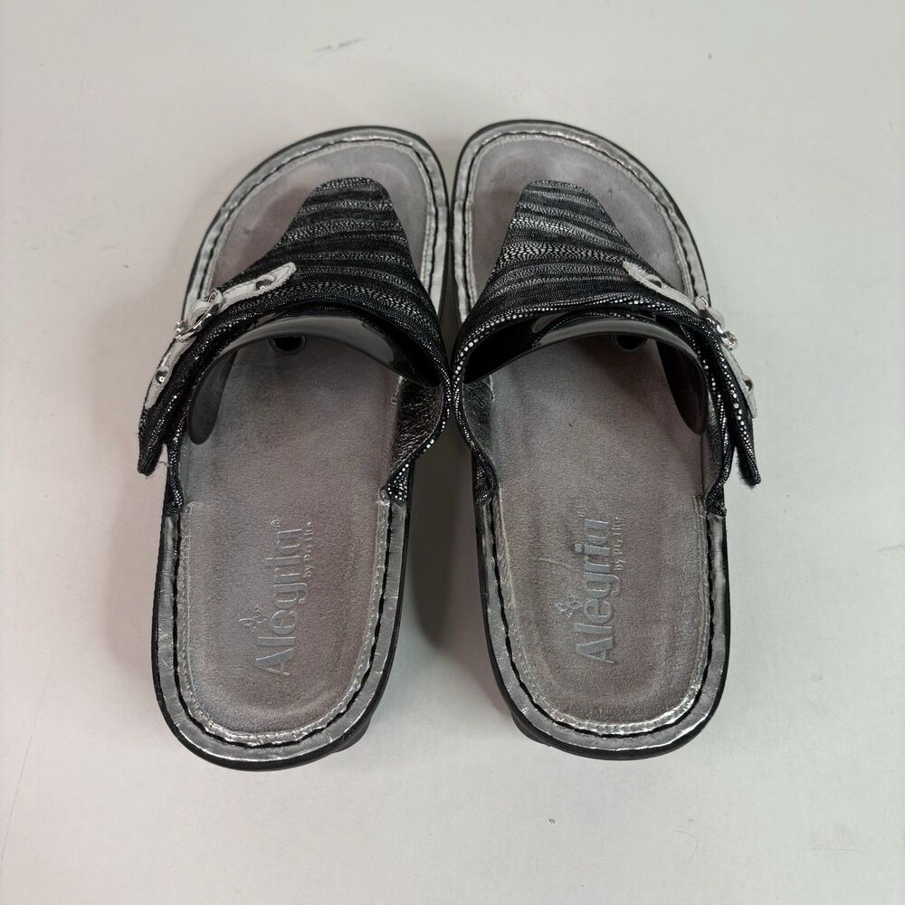 ALEGRIA Vanessa Gray / Silver Metallic EU 42 (US 10) Womens Sandals VAN-496 - Picture 6 of 10